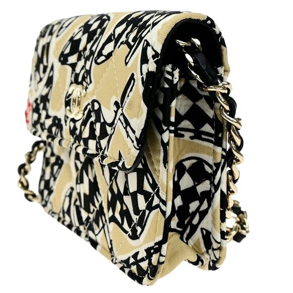 CHANEL CC Checkered Flag Year-End Gift Chain Mini Shoulder Bag Canvas 685RL020 - Picture 9 of 16